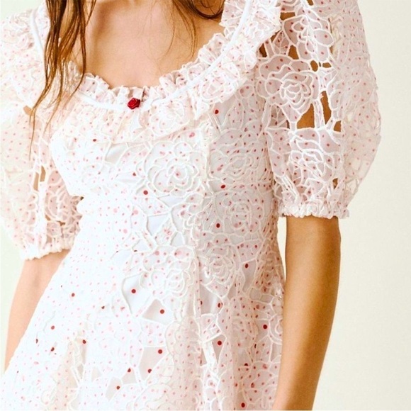 For Love and Lemons Aphrodite Embroidered Mini Dress Size XS NEW - Picture 2 of 16